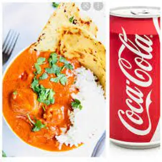 Butter Chicken + Coca-Cola+Naan