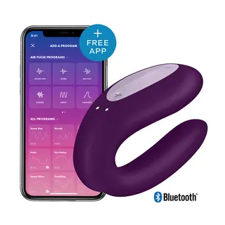 Vibrador Satisfyer Double Joy App Recargable Y Sumergible Morado