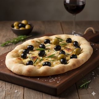 Pinsa z rozmarynem i oliwkami