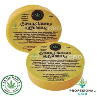 Esponja Natural con CBD y Caléndula. 100 g.
