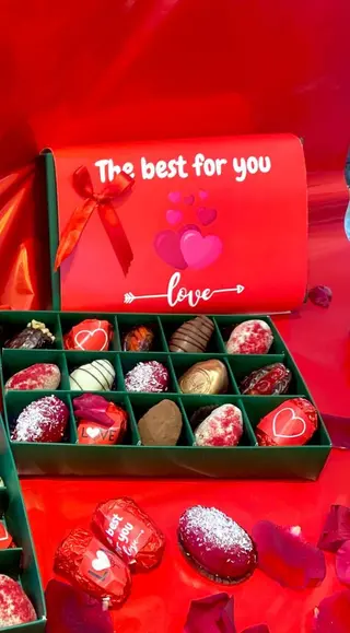 Damiers Dattes Fourrées Et Enrobées Spécial Saint-valentin - 1/2kg