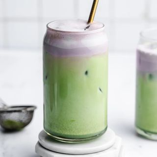 MATCHA LAVANDER ICED LATTE
