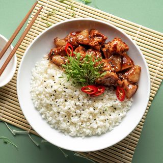 Рис з курочкою в соусі теріякі