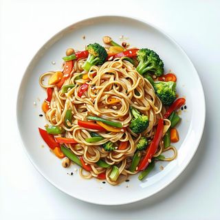 F002 Tagliatelle di soia saltati con verdure