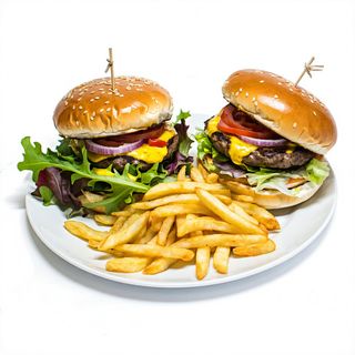 Plato de 2 Hamburguesas y Tortilla Francesa