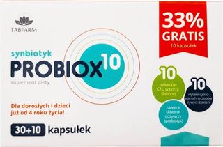 Probiox 10 Synbiotyk 10 miliardów CFU 30 + 10 kapsułek Tabfarm