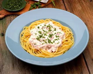 SPAGHETTI PANNA E PROSCIUTTO SIN GLUTEN