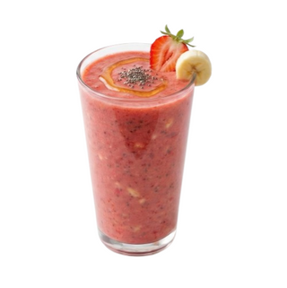 Смути с ягода, чия, мед, банан и мляко