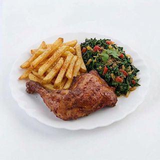 1/4 Chicken Fry + Veg with Chips