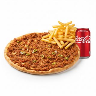 Lahmacun de Pollo o Ternera Con Patatas Y Bebida