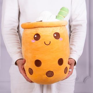 Boba tea portocaliu de plus (50cm)