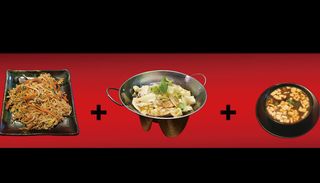 6 Ramen alla piastra + pentola di cavallo + zuppa di miso 