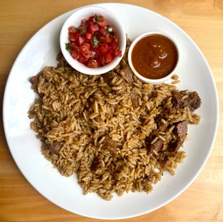 Beef Coconut Pilau with Kachumbari