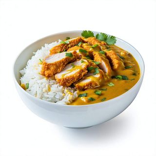 Plato De Arroz Blanco Pollo Katsu Curry