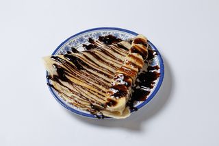 Блины с бананом и шоколадом 