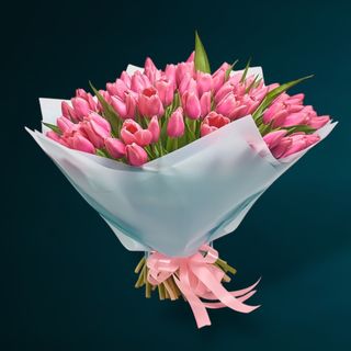 Buchet 101 Lalele Roz