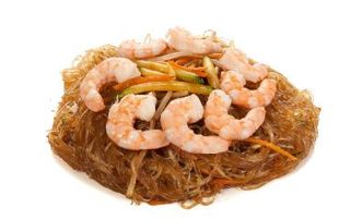 375 Spaghetti di soia con gamberi