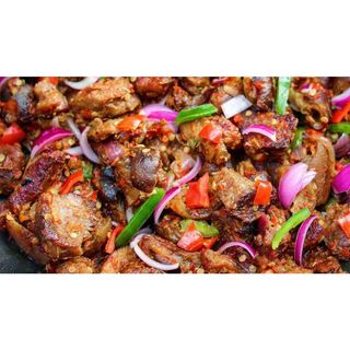 Pan Fried Goat Meat