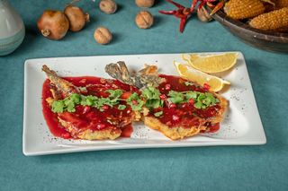 კალმახის ფილე ბროწეულის საკმაზით