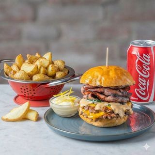 Smash burger, Patatine e bevanda