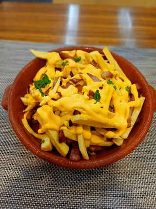 Batata com Cheddar e Bacon