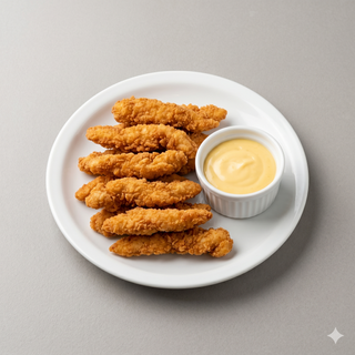 Rabas De Pollo Con Salsa Gouda