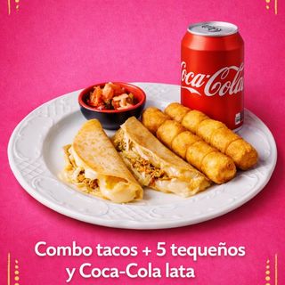 2 Tacos gringas + 5 tequeños +  bebida