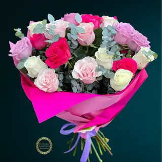 Buchet 21 Trandafiri Pastel