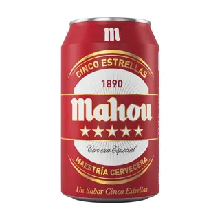 Cerveza Mahou 5 Estrellas lata 33 cl