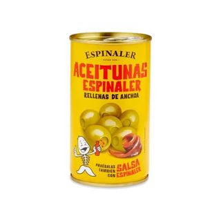 Aceitunas Rellenas De Anchoa Espinaler Lata 350 Gr.