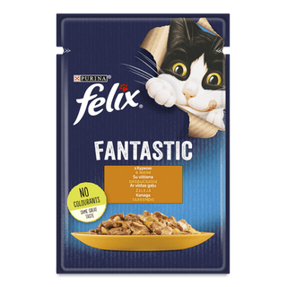 Корм для котів Felix Fantastic з куркою в желе (85г)