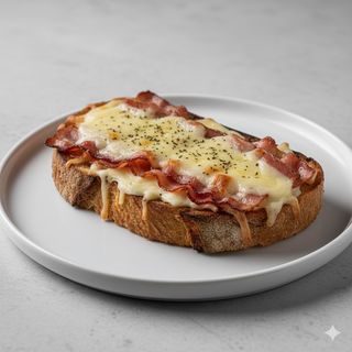 Tostada De Beicon Y Queso