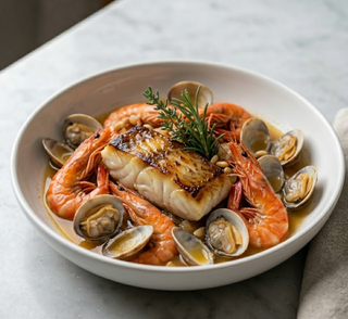 Bacalao Con Almejas Y Gambones