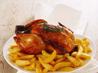 Pollo con patatine fritte