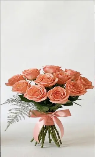 Bouquet de roses saumon 10 roses