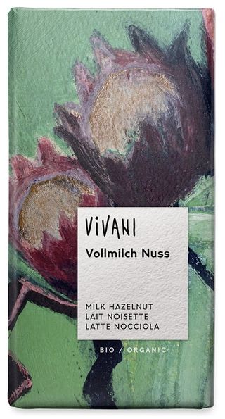 CZEKOLADA MLECZNA Z CAŁYMI ORZECHAMI BIO 100 g - VIVANI