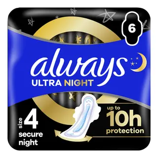 Гігієнічні прокладки Always Ultra Secure Night 4 (6шт)