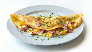 Omletă cu șuncă si cascaval
