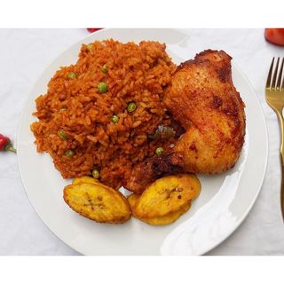 Jollof Rice +  Plantain + Full thigh