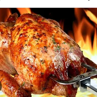 Pollo allo spiedo con patatine 