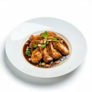 Pollo con salsa de almendra