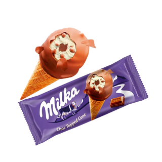 Морозиво MILKA ріжок з шок глазур'ю 69г