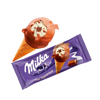Морозиво MILKA ріжок з шок глазур'ю 69г