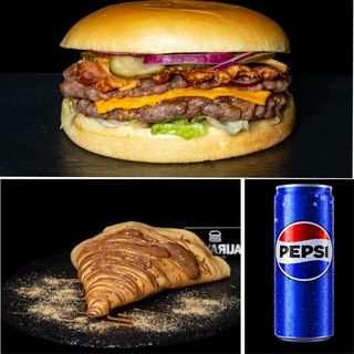 Triple original smash burger + palačinka sa Nutellom + Pepsi 330ml
