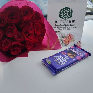 20pcs of flowers X dairy milk Cadbury chocolate 