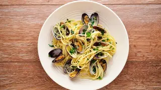 Makaron Frutti di mare z czarnym fettucine