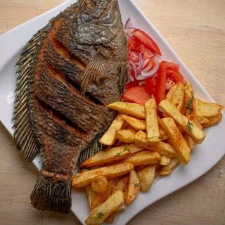 Fried Tilapia With Fries and kachumbari (for 2 people)