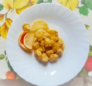 Bocconcini di pollo con salsa agli agrumi