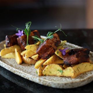 Ребра териякі з печеною картоплею