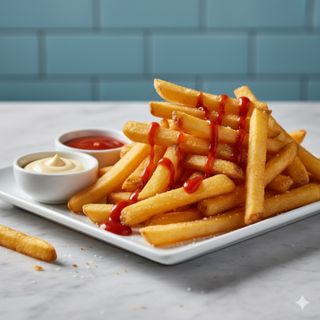 Papas fritas con salsa